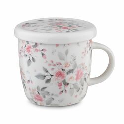 Kubek porcelanowy z zaparzaczem nierdzewnym Tadar Różyczki 320 ml