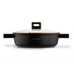 Patelnia krótkie uchwyty z pokrywką Starke Pro Starlet Black 28x8 cm