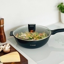Patelnia WOK na indukcję z pokrywką Starke Pro Yasai 32 cm