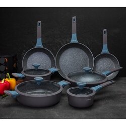 Rondel na indukcję marmurowy z pokrywką Starke Pro Luxury Grey 1,2 l