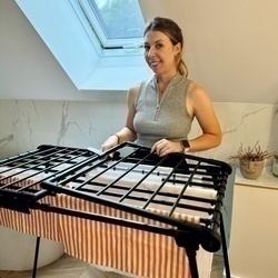 Suszarka balkonowa teleskopowa Konighoffer XXL 190-260 x 61 x 120 cm czarna