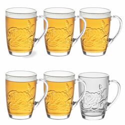 Szklanki do kawy i herbaty Tadar Róża 415 ml 6 szt. i 6 łyżeczek