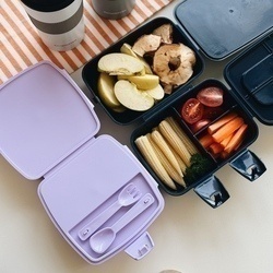 Lunch box z przegródkami widelcem i nożem dla dzieci Tuffex 14 x 15 x 9 cm mix kolorów