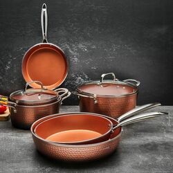 Zestaw 3 patelni non-stick Starke Pro Glossy Copper 20 cm 24 cm 28 cm
