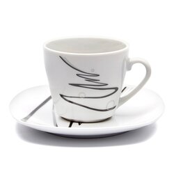 Zestaw filiżanek do kawy Tadar Wstęga 12 elementów porcelanowy