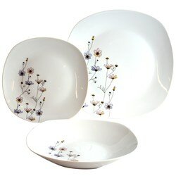 Zestaw kwadratowych talerzy porcelanowych Tadar Fiorello 18 elementów