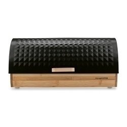 Chlebak drewniany Konighoffer Geometric 36 x 25 x 17 cm czarny