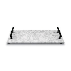 Deska do serwowania przekąsek marmurowa z uchwytami Starke Pro 35 x 20 cm biała