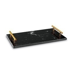 Deska do serwowania przekąsek marmurowa z uchwytami Starke Pro 35 x 20 cm czarna