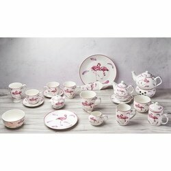Dzbanek porcelanowy z filiżanką i spodkiem Tadar Flamingo 400 ml/250 ml
