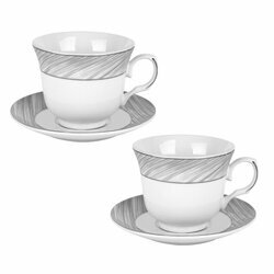 Komplet dwóch filiżanek do kawy ze spodkami Tadar Bella Feguro Motivo 250 ml