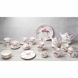 Komplet dwóch filiżanek porcelanowych ze spodkami Tadar Flamingo 250 ml