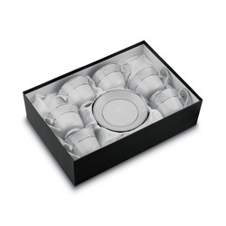 Komplet sześciu filiżanek do kawy ze spodkami Tadar Bella Feguro Tratto 250 ml