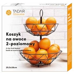 Koszyk na owoce dwupoziomowy Tadar 29,5 x 38 cm czarny