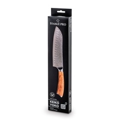 Nóż Santoku z twardej stali Starke Pro Keiko Yoko 17,5 cm