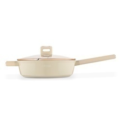 Patelnia głęboka na indukcję z pokrywką Starke Pro Starlet Beige 28 x 8 cm