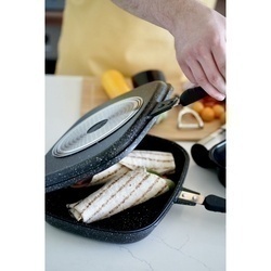 Patelnia grillowa dwustronna marmurowa Konighoffer Doppio Marble 32 x 24 cm