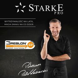 Patelnia na indukcję nierdzewna z pokrywką Starke Pro Treviso 24 cm