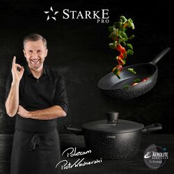 Patelnia na indukcję non-stick z pokrywką Starke Pro Sirius 28 cm głęboka