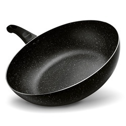 Patelnia WOK z pokrywką Tadar Marmara Black 30 x 8,5 cm
