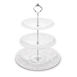Patera szklana Tadar Catalina okrągła trzypoziomowa 15/20/25 cm