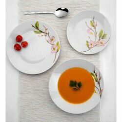 Zestaw okrągłych talerzy porcelanowych Tadar Lina 18 elementów