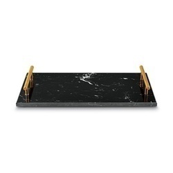 Deska do serwowania przekąsek marmurowa z uchwytami Starke Pro 35 x 20 cm czarna