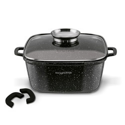 Garnek ceramiczny Konighoffer Kingstone 24 cm kwadratowy z aromatyzerem i 2 nakładki