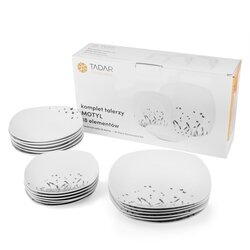 Komplet talerzy kwadratowych Tadar Motyl 18 elementów