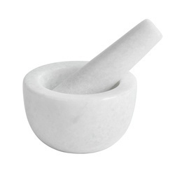 Moździerz kuchenny Tadar 10 x 6 cm marmurowy biały