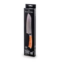 Nóż Santoku z twardej stali Starke Pro Keiko Yoko 17,5 cm