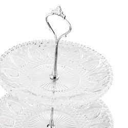 Patera szklana Tadar Catalina okrągła trzypoziomowa 15/20/25 cm