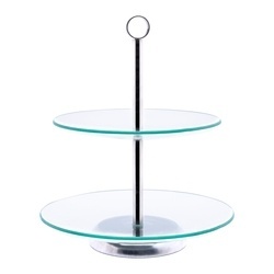 Patera szklana Tadar Milena 20/25 cm okrągła dwupoziomowa