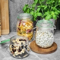 Słoik szklany z klipsem i silikonową uszczelką Tadar Serce 0,8 l