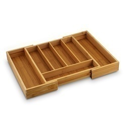 Wkład do szuflady na sztućce regulowany bambusowy Tadar 28,5-45 x 32 x 5 cm
