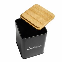 Komplet 3 pojemników Tadar Maestra Kawa Herbata Cukier 9,5 x 13,5 cm czarne