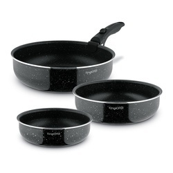 Komplet patelni głębokich z odpinaną rączką Konighoffer Spinel Black 20 / 24 / 28 cm indukcja