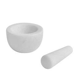 Moździerz kuchenny Tadar 10 x 6 cm marmurowy biały