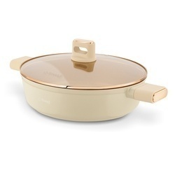 Patelnia krótkie uchwyty z pokrywką Starke Pro Starlet Beige 28x8 cm