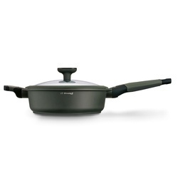 Patelnia na indukcję marmurowa z pokrywką Starke Pro Viridi 24 cm głęboka