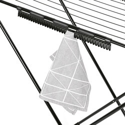 Suszarka balkonowa Konighoffer Vera Black 180 x 55 x 102 cm czarna i koszyk na klamerki