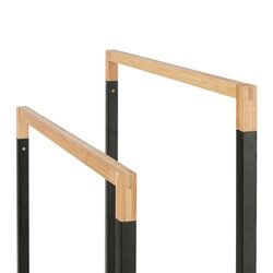 Wieszak na 2 ręczniki stojący Tadar Wood 45 x 21,5 x 76 cm czarny