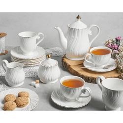 Zestaw dwóch filiżanek porcelanowych ze spodkami Tadar Sonata 280 ml