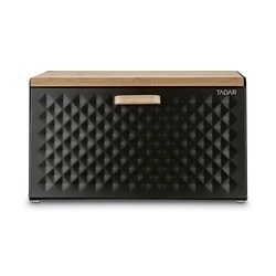 Chlebak stalowy Tadar Geometric Wood 35,5 x 21,5 x 20 cm czarny