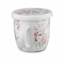 Kubek porcelanowy z zaparzaczem nierdzewnym Tadar Różyczki 320 ml