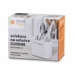 Ociekacz na sztućce Tadar Cuisine 13,5 x 7,5 x 10,8 cm biały
