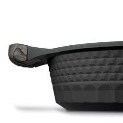 Patelnia głęboka na indukcję marmurowa z pokrywką Starke Pro Embossed 28 x 7,5 cm
