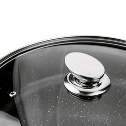 Patelnia na indukcję głęboka krótkie uchwyty Konighoffer Pollo Black 28 x 7 cm
