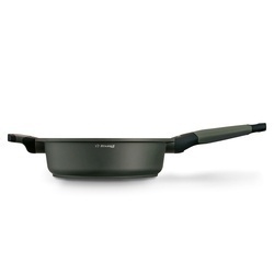 Patelnia na indukcję marmurowa z pokrywką Starke Pro Viridi 24 cm głęboka