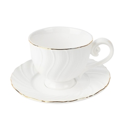 Zestaw dwóch filiżanek porcelanowych ze spodkami Tadar Sonata 280 ml